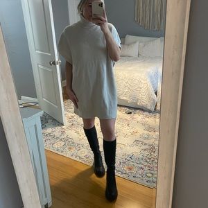 Zara NWT Cream Turtleneck Sweater Tunic Dress